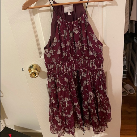 Cinq á sept purple floral silk dress - Picture 3 of 7